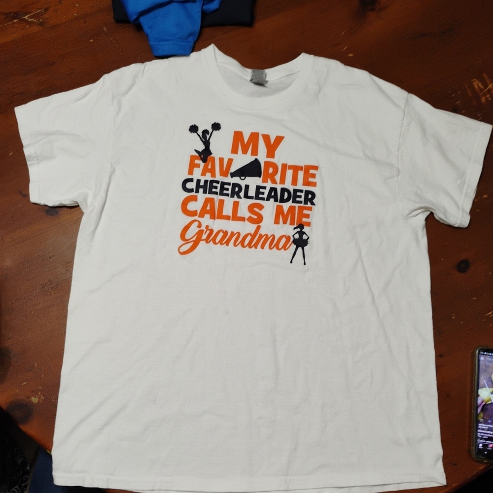 Gildan White Cheerleader Graphic Kids Tee